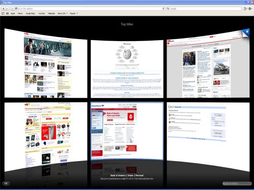 Apple Safari 4 Top Sites Spoofing