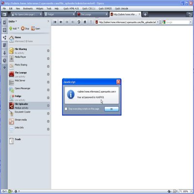 Opera Unite Uploaded File XSS discloses sensitive access password