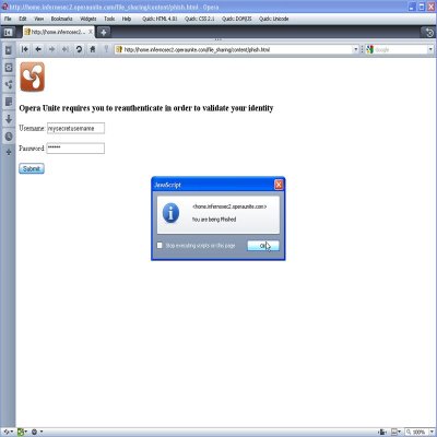 Opera Unite Phishing and Malware Pages Hosting